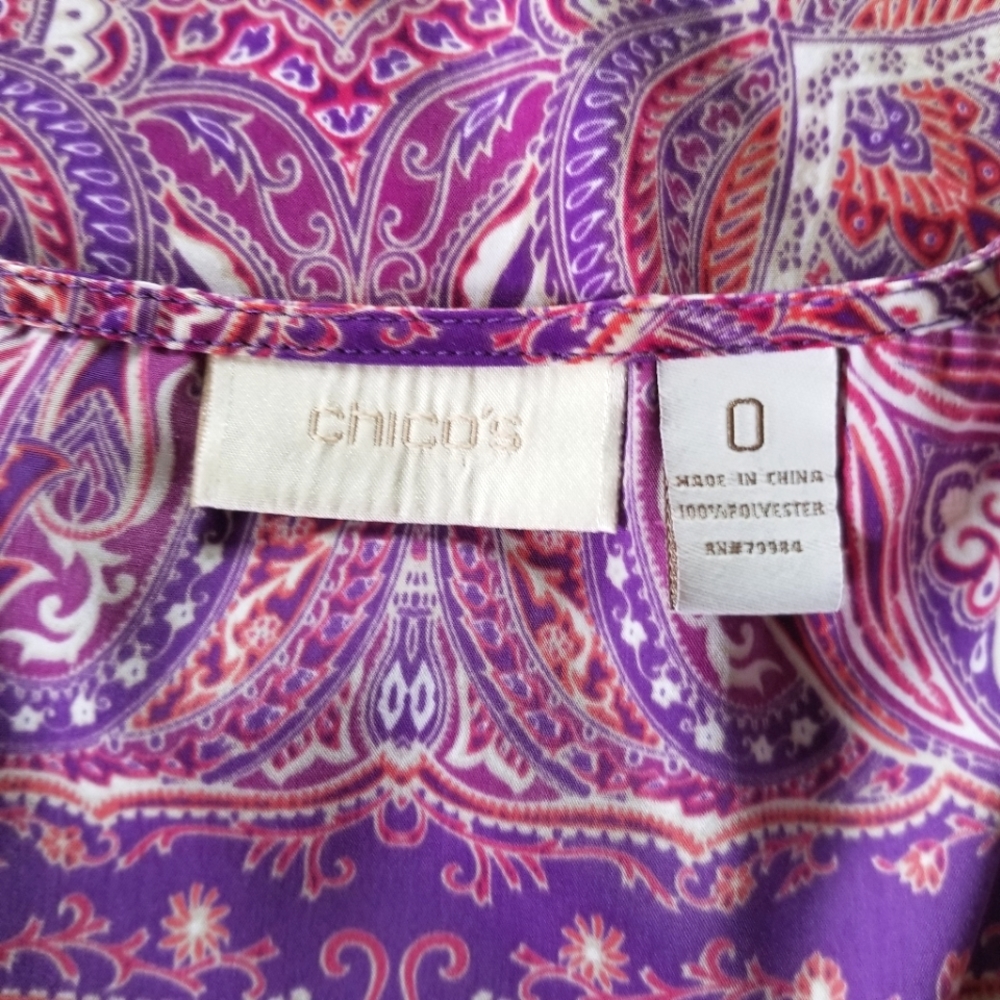 Chicos top $55 Retail, Pink satin sleeveless, sz Med/ Chicos sz 0, FINAL PRICE! - Picture 9 of 12